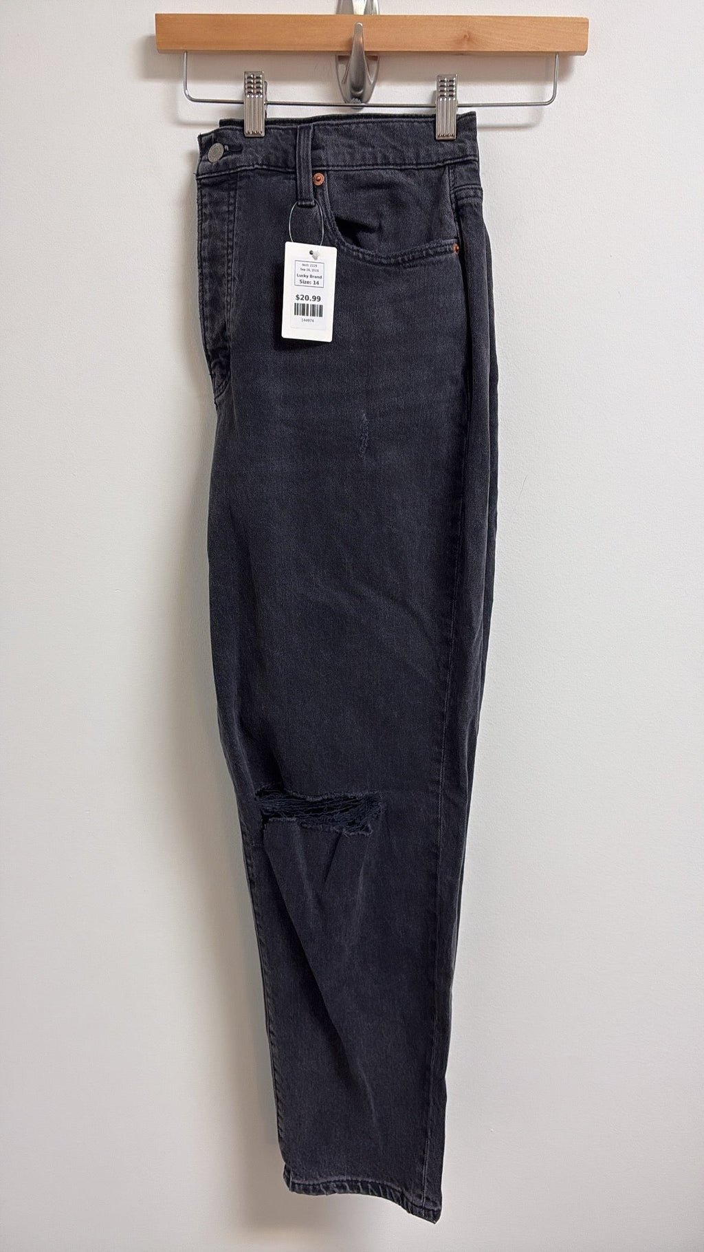 Lucky Brand Button Fly Drew Mom High Rise Taper 28" Inseam Jeans, 14