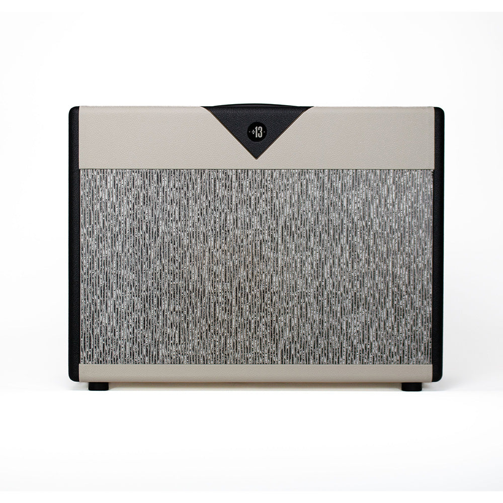 Divided by 13 2x12F Open Back Speaker Cabinet Black Bronco, Cream V w/ 454 Speakers and Pinstripe Grille