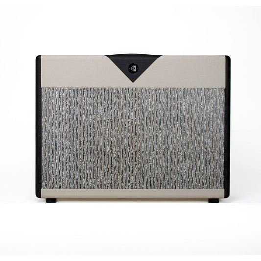 Divided by 13 2x12F Open Back Speaker Cabinet Black Bronco, Cream V w/ 454 Speakers and Pinstripe Grille