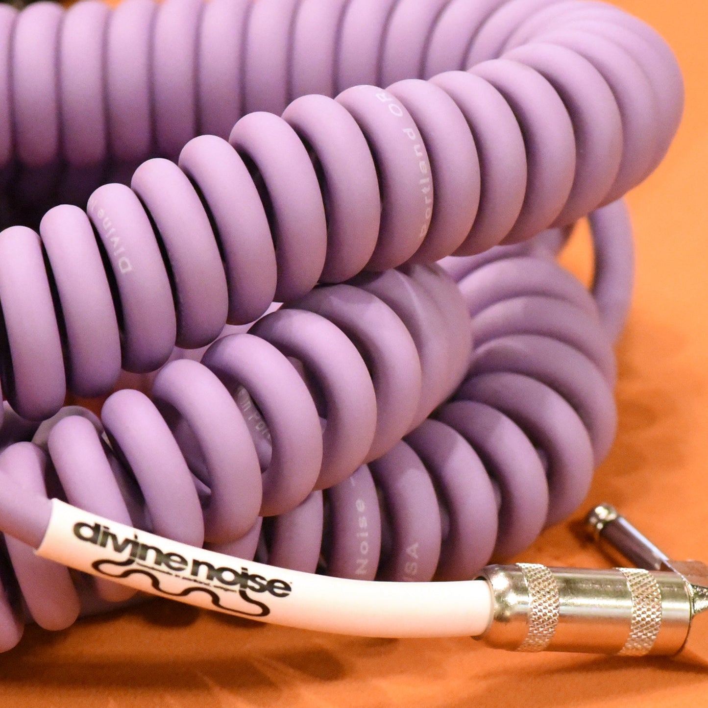 Divine Noise Curly Instrument Cable 30' Right Angle/Straight Lavender Haze