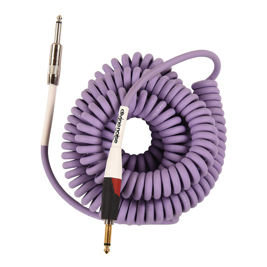 Divine Noise Curly Instrument Cable 30' Straight Silent/Straight Lavender Haze