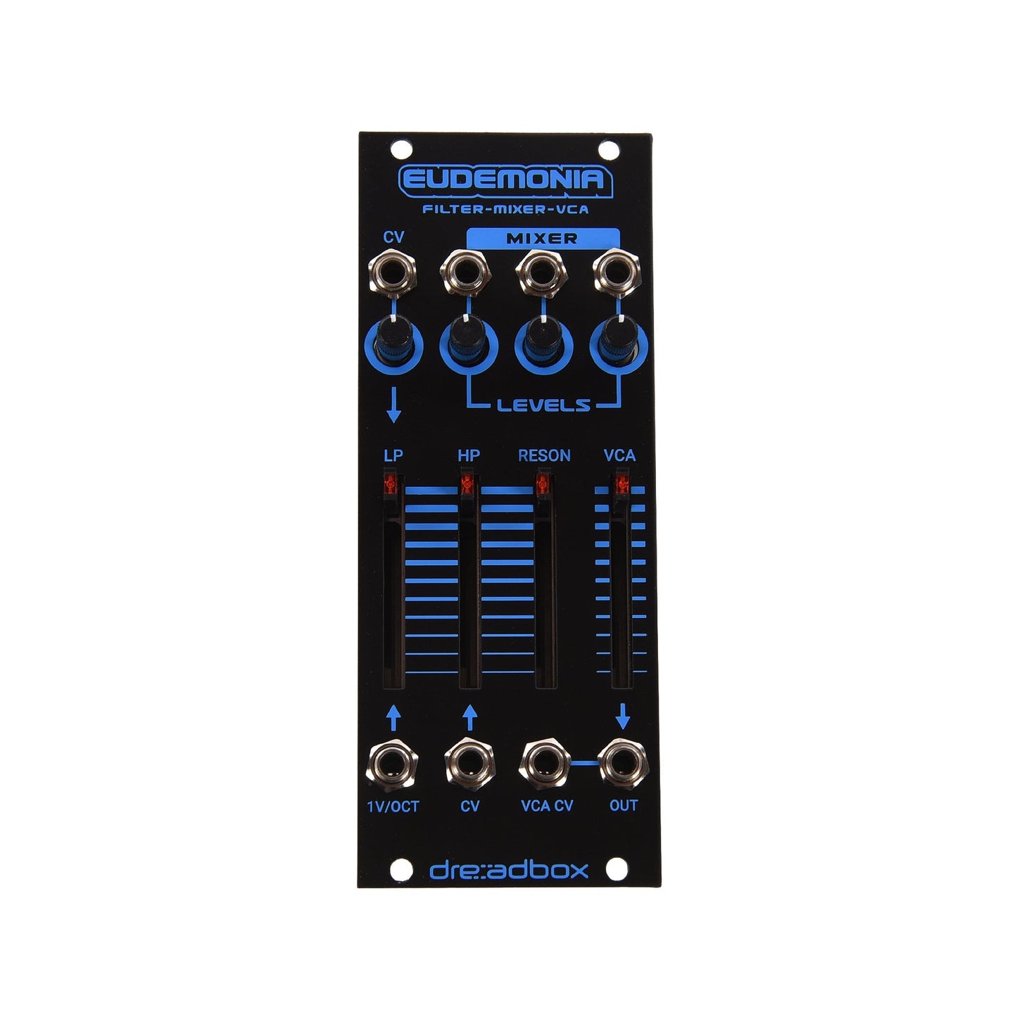 Dreadbox Eudemonia Dual Filter, Mixer & VCA Eurorack Module Black Light