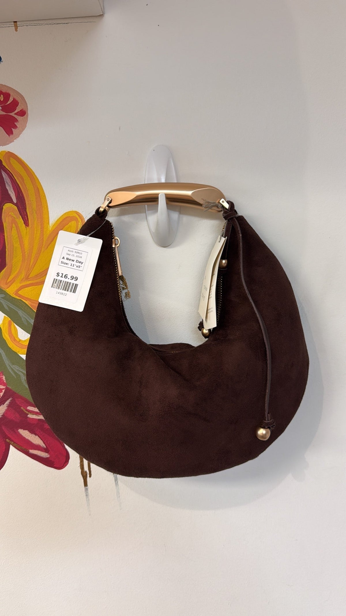 New A New Day Brown Handbag, 11"x5"