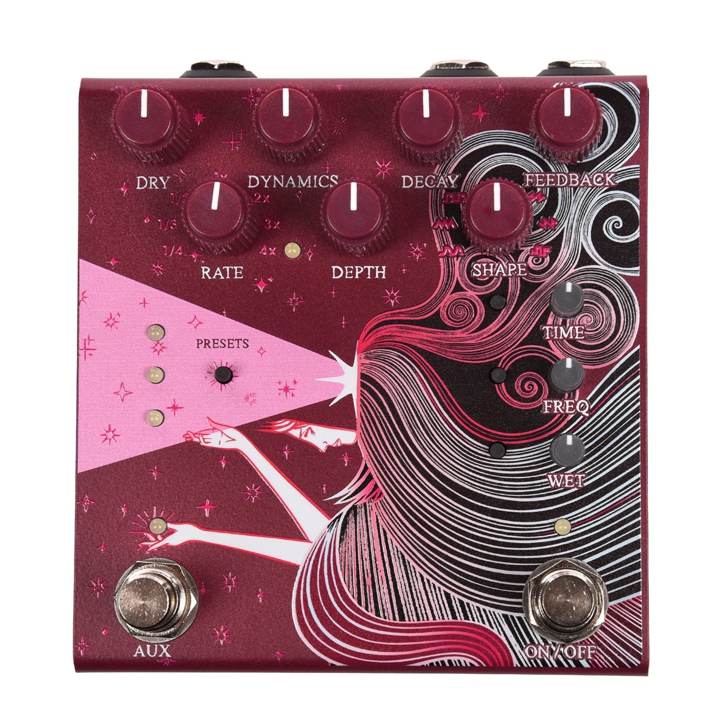 Old Blood Noise Sunlight Stereo Reverb Pedal Maroon