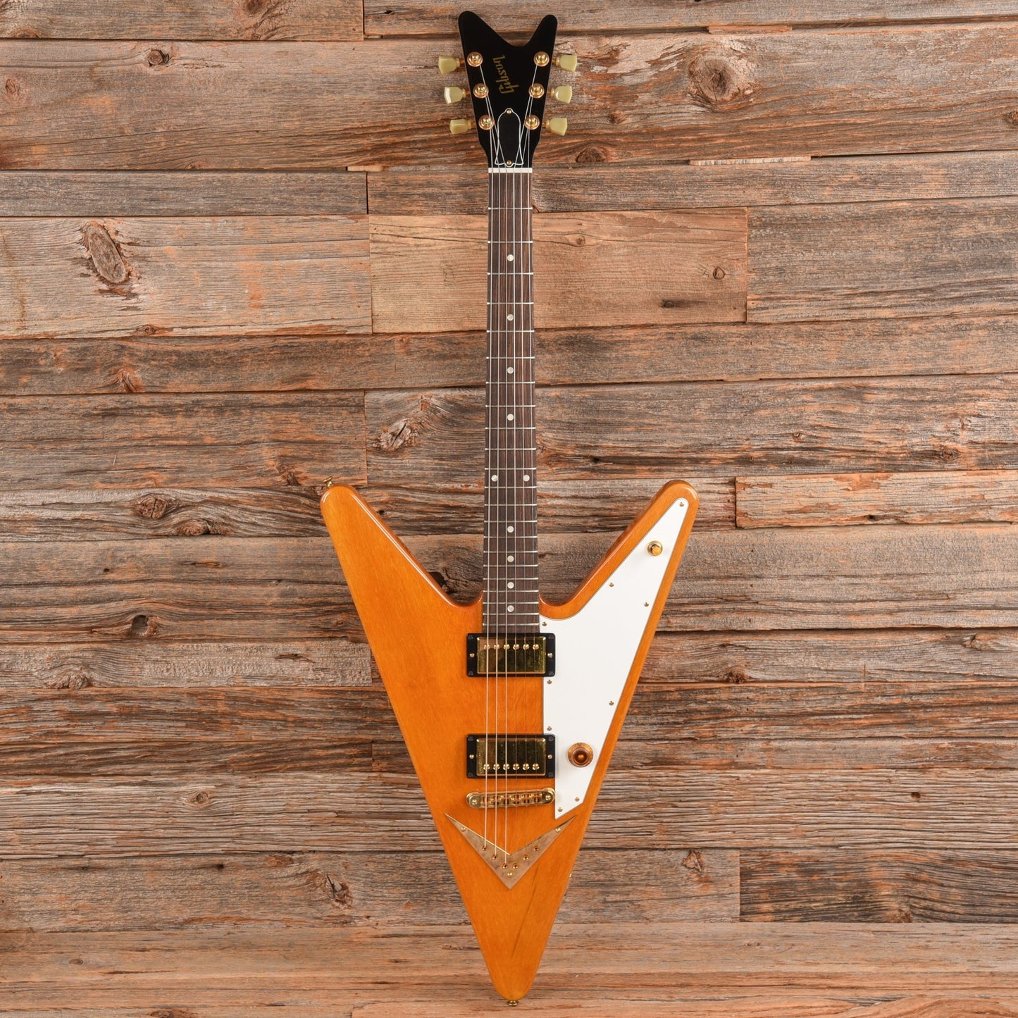 Gibson Reverse Flying V Natural - Dave Amato of REO Speedwagon