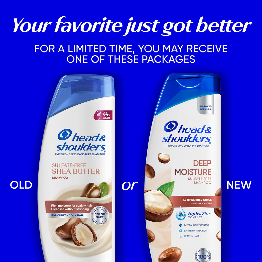 Deep Moisture Shea Butter Dandruff Shampoo, 24/7 Dandruff Protection, Zinc Pyrithione
