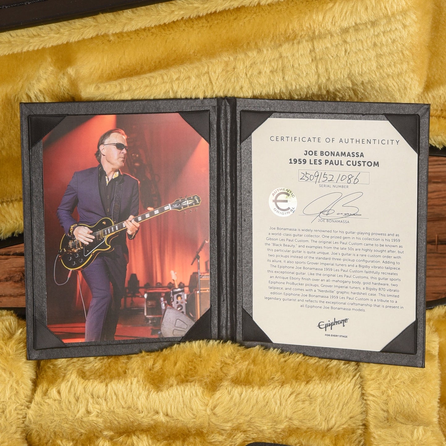 Epiphone Artist Joe Bonamassa ‘59 Les Paul Custom Antique Ebony w/Nerdville Hardshell Case