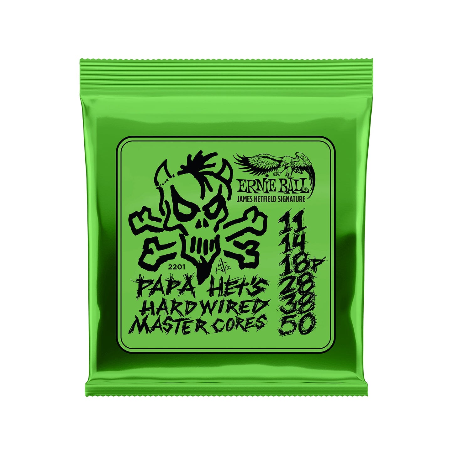Ernie Ball P02201 Papa Het's Hardwired Master Cores James Hetfield Signature Strings 11-50