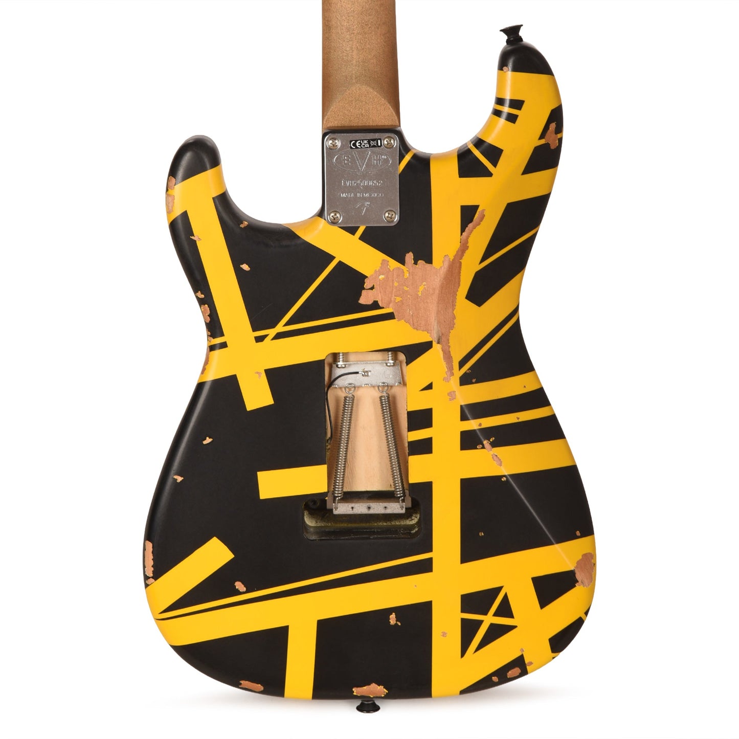 EVH Limited Edition Striped Series Frankenstein Frankie Black w/Yellow Stripes Aged