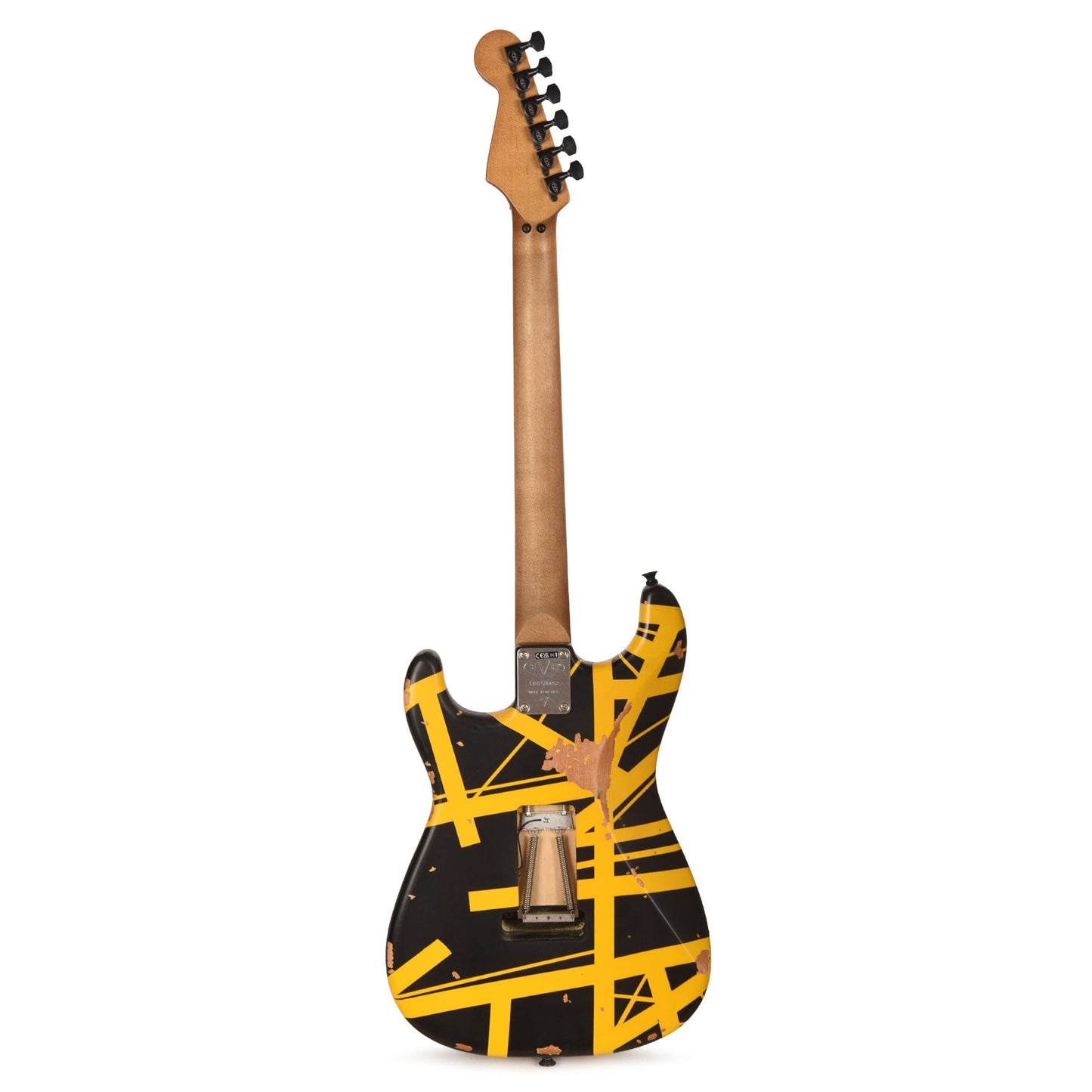 EVH Limited Edition Striped Series Frankenstein Frankie Black w/Yellow Stripes Aged