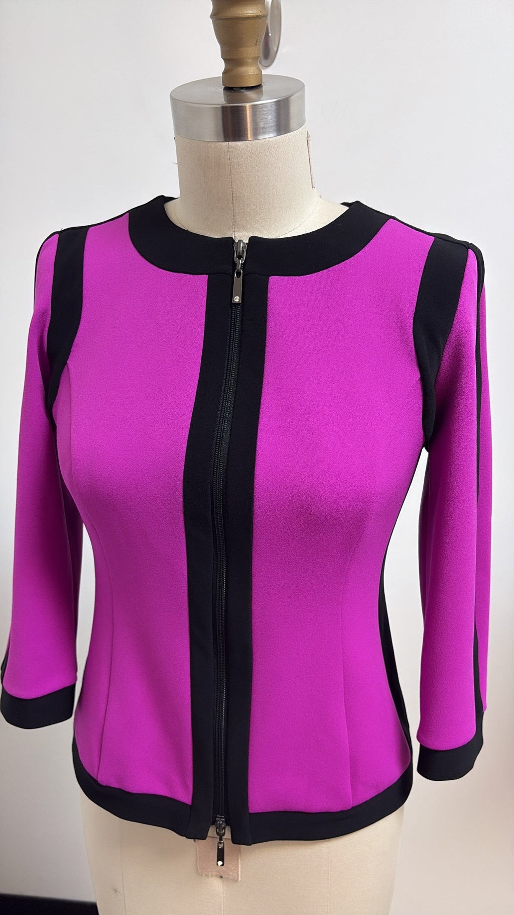 Joseph Ribkoff 3/4 Sleeve Purple/Black Jacket, 4