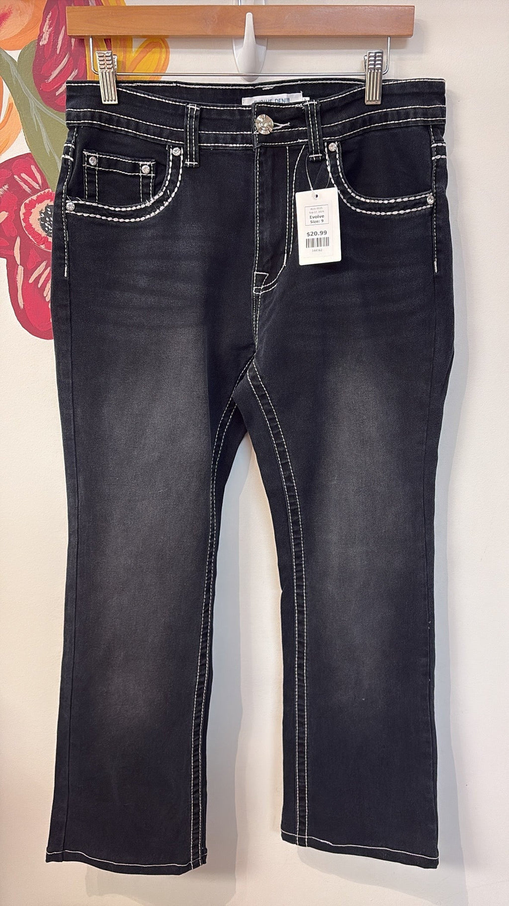 Evolve Black 28" Inseam Jeans, 9