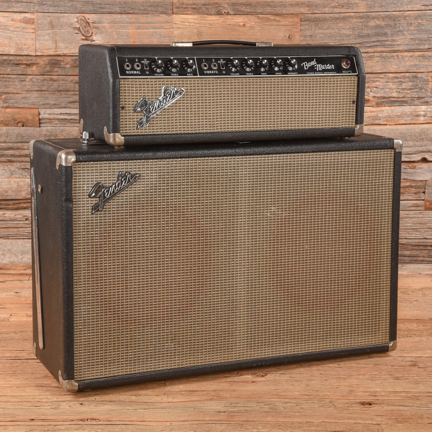 Fender Black Panel Bandmaster 40-Watt 2-Channel 2x12" Piggyback Guitar Amp Black 1967