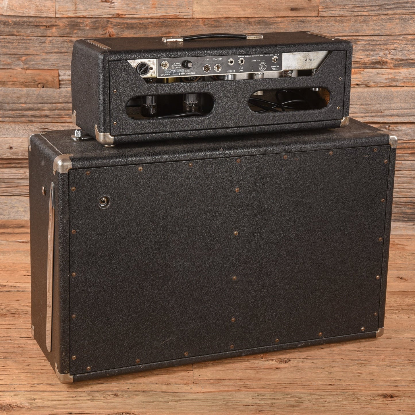 Fender Black Panel Bandmaster 40-Watt 2-Channel 2x12" Piggyback Guitar Amp Black 1967