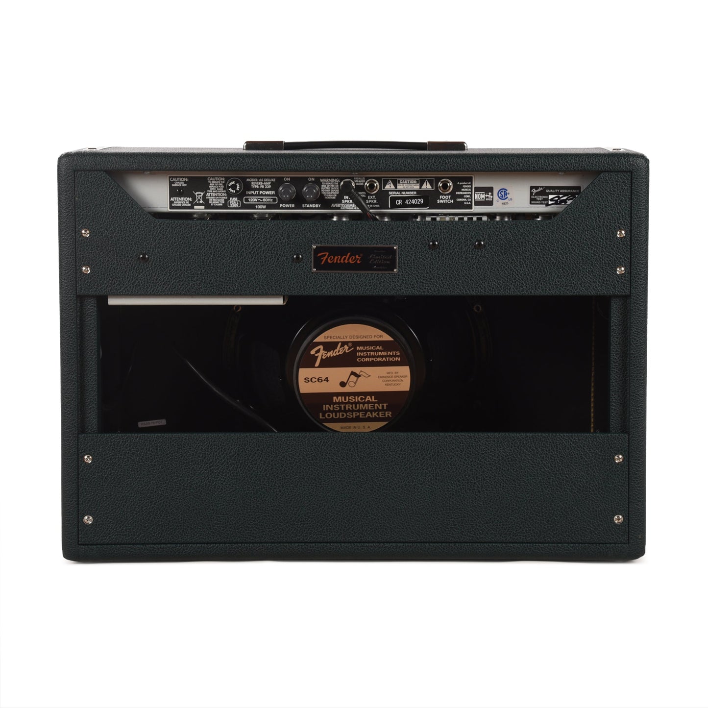 Fender FSR '65 Deluxe Reverb 22w 1x12 Combo British Racing Green w/ Eminence GA-SC64