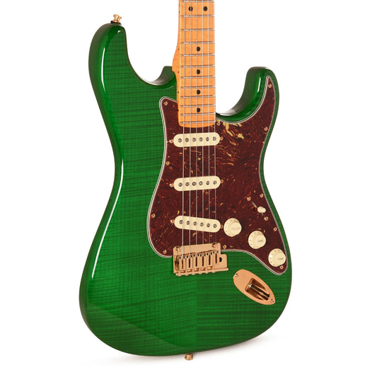 Fender Custom Shop Limited Edition Custom Deluxe AAA Flame Stratocaster NOS Emerald Green Transparent w/Gold Hardware