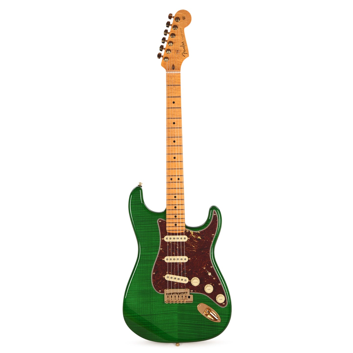 Fender Custom Shop Limited Edition Custom Deluxe AAA Flame Stratocaster NOS Emerald Green Transparent w/Gold Hardware