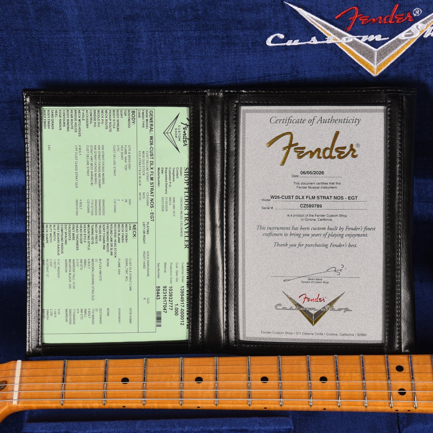 Fender Custom Shop Limited Edition Custom Deluxe AAA Flame Stratocaster NOS Emerald Green Transparent w/Gold Hardware
