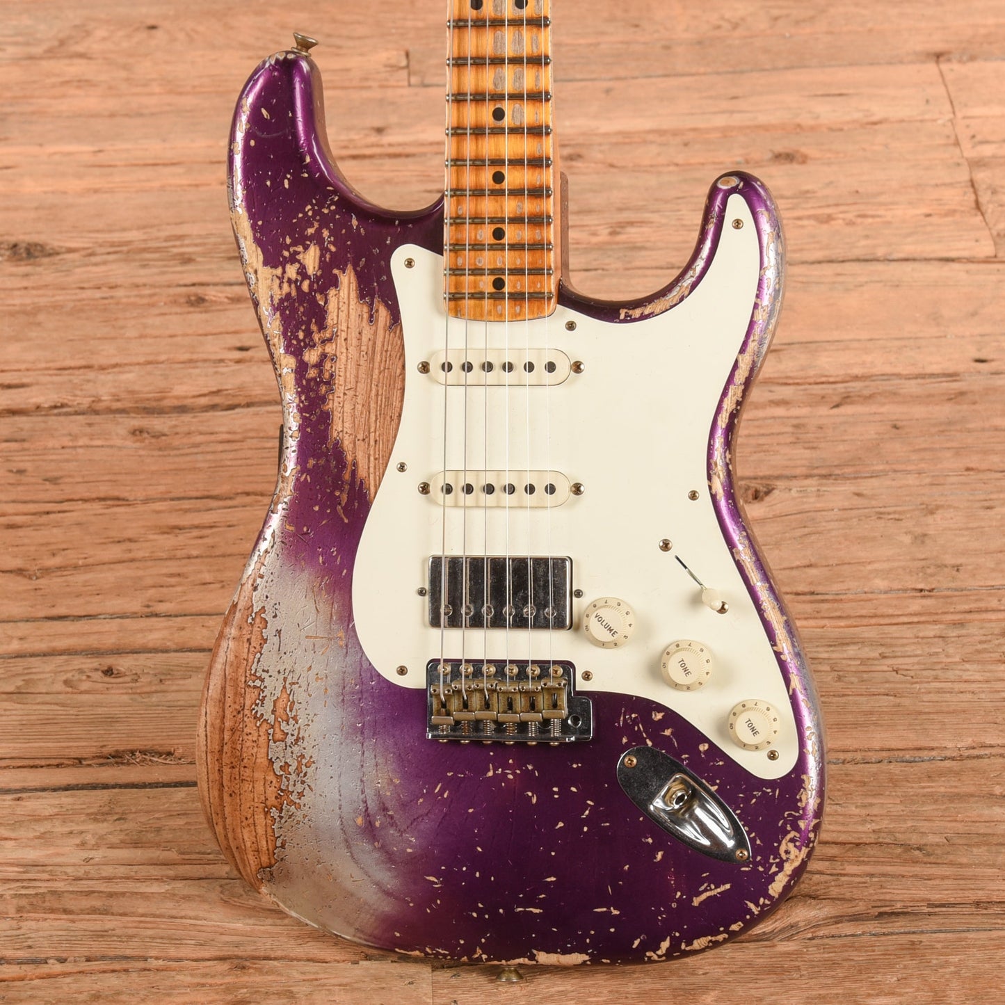 Fender Custom Shop Limited-Edition Nashville Ash-V 1957 Stratocaster HSS Super Heavy Relic Metallic Purple 2023