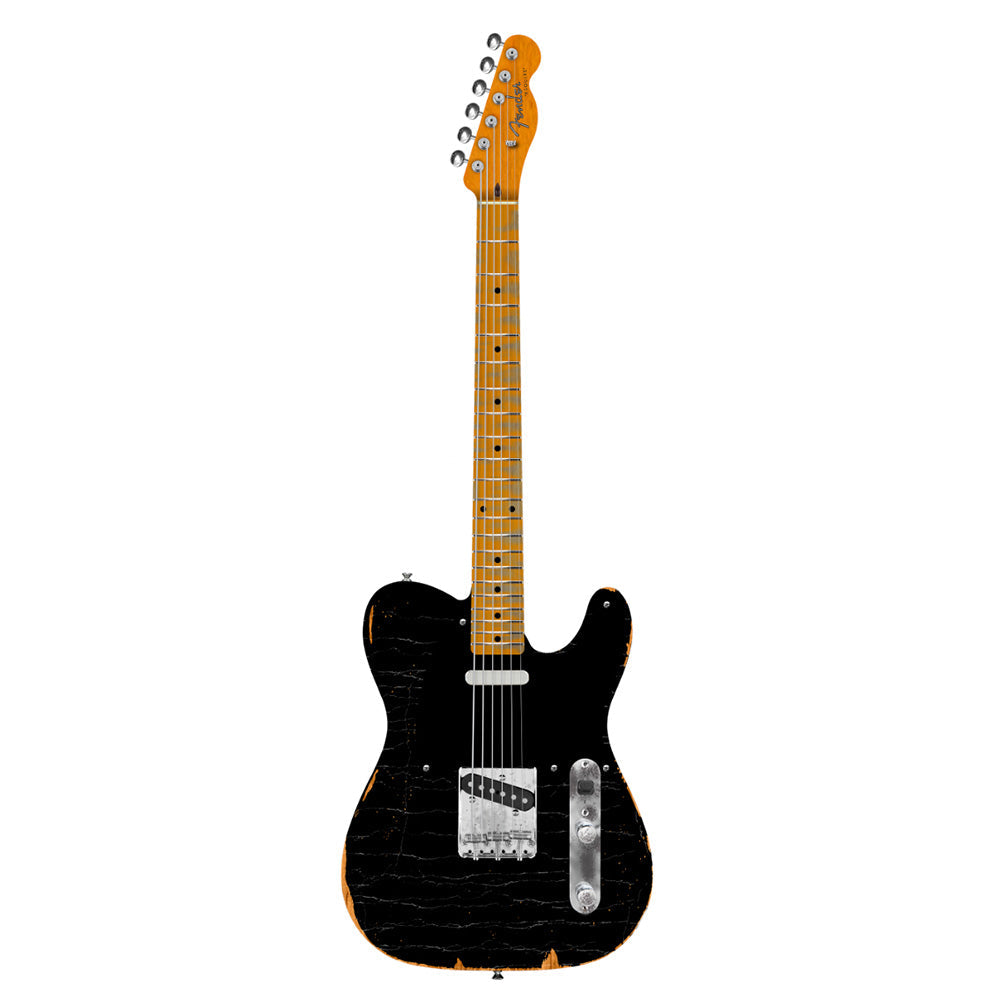 Fender DE Vintera Road Worn '60s Double Esquire Black w/Custom Shop '51 Nocaster Pickups & Hardshell Case