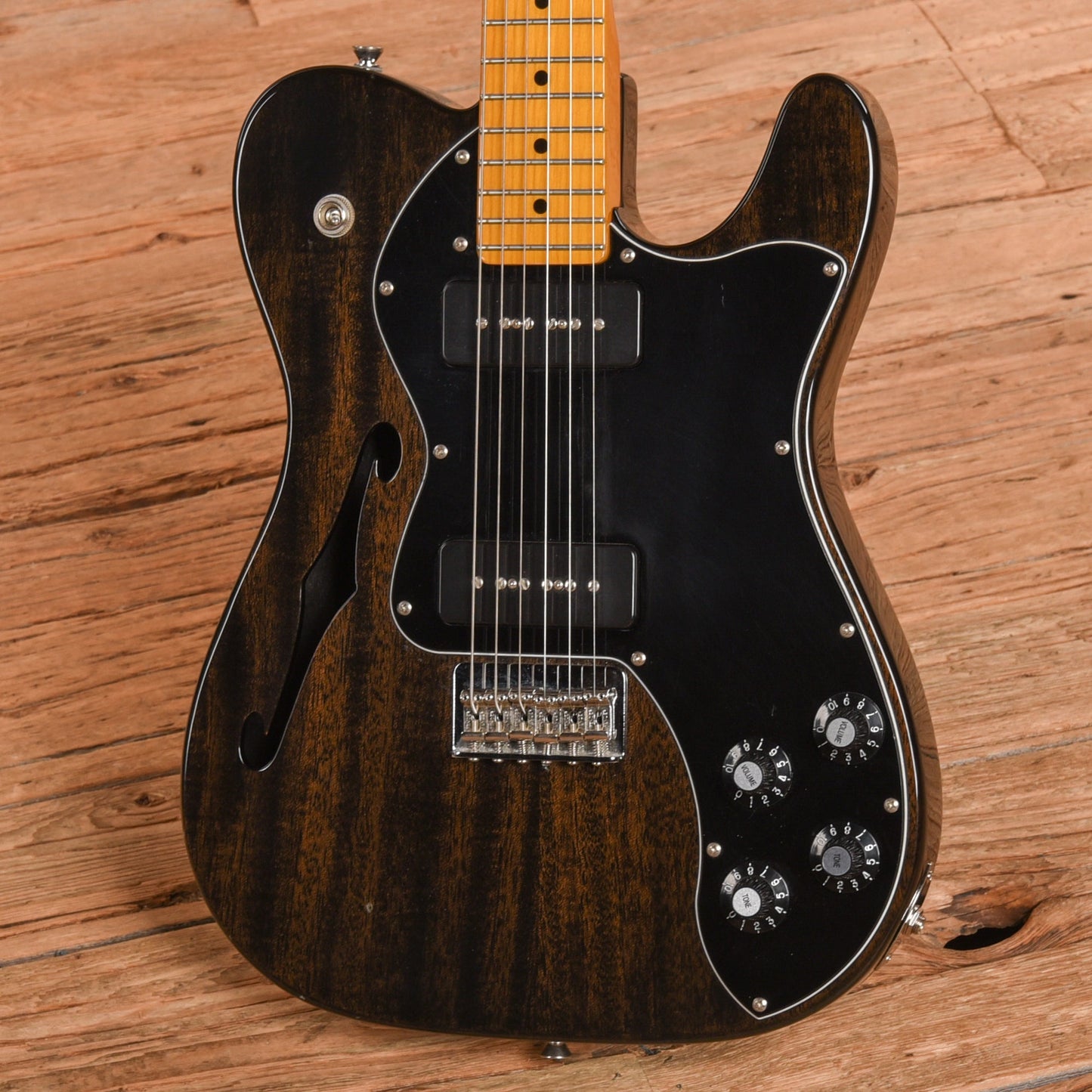 Fender Modern Player Telecaster Deluxe Thinline Transparent Black 2014