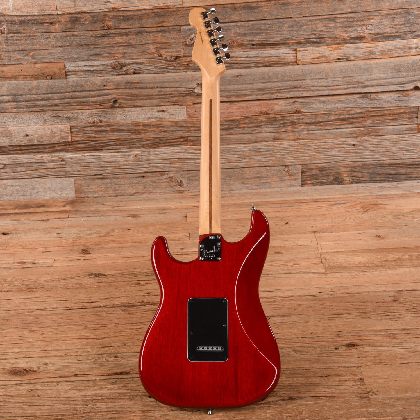 Fender American Channel Bound Stratocaster Neck With Deluxe Stratocaster Body Crimson Red Transparent 2020