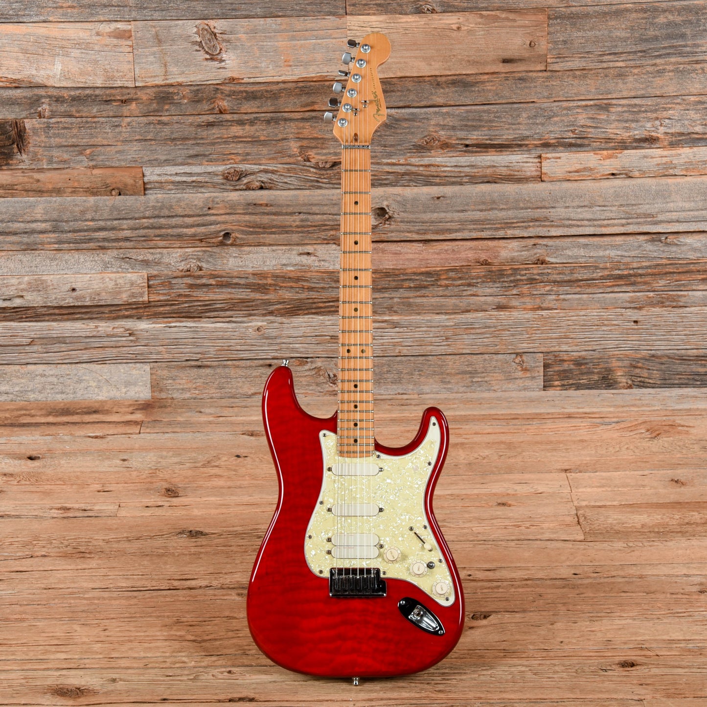 Fender American Standard Stratocaster Neck with Unknown Body Transparent Red