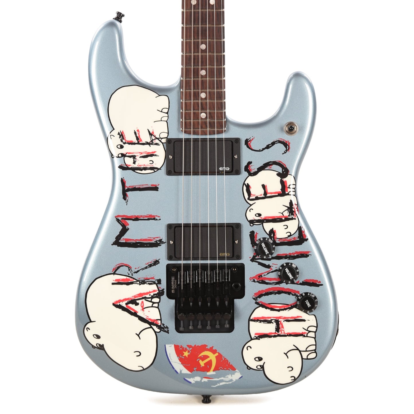 Fender Artist Tom Morello "Arm The Homeless" Blue Ice Metallic w/"Arm The Homeless" Artwork