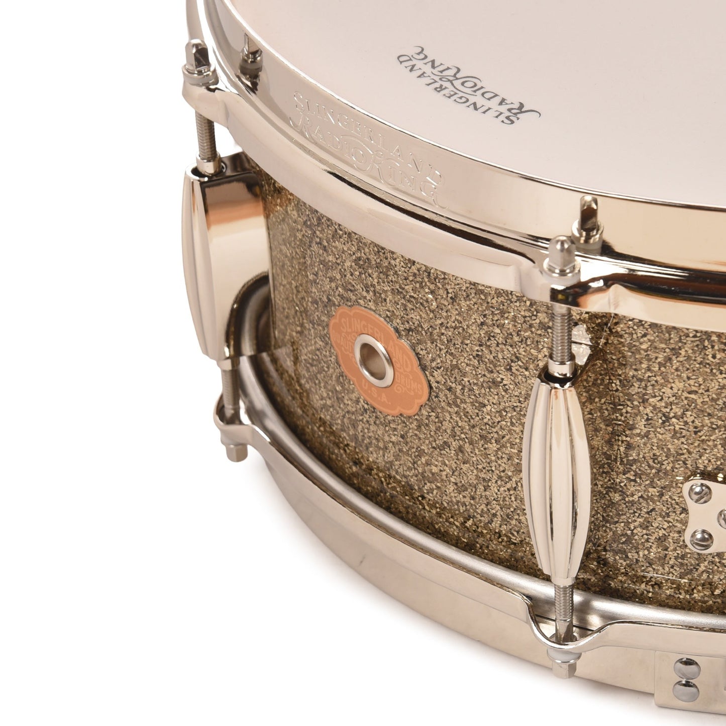 Slingerland Radio King 5.5x14 Snare Drum Gold Glass Glitter