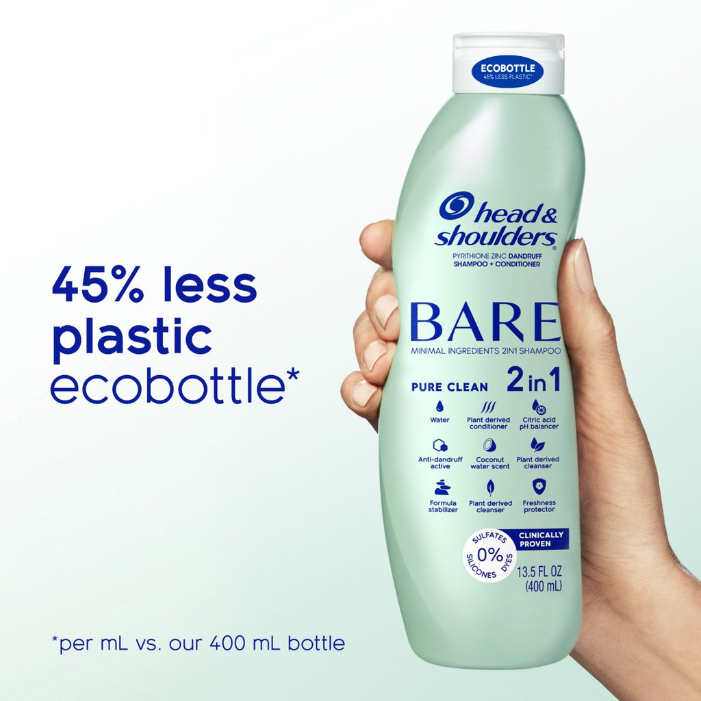 BARE Pure Clean 2in1 Dandruff Shampoo and Conditioner, Anti-Dandruff Treatment