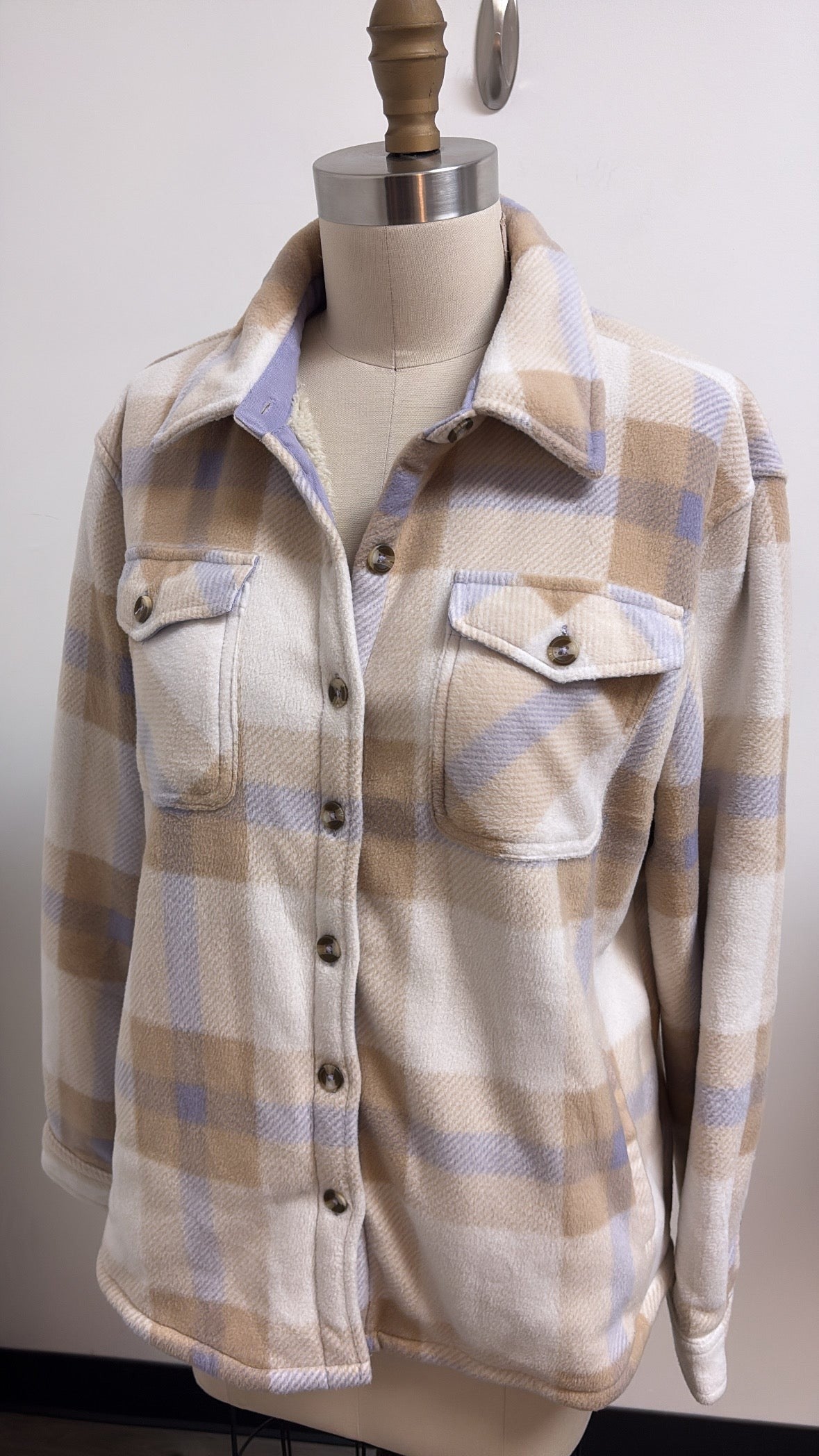 Sage Plaid Jacket, M