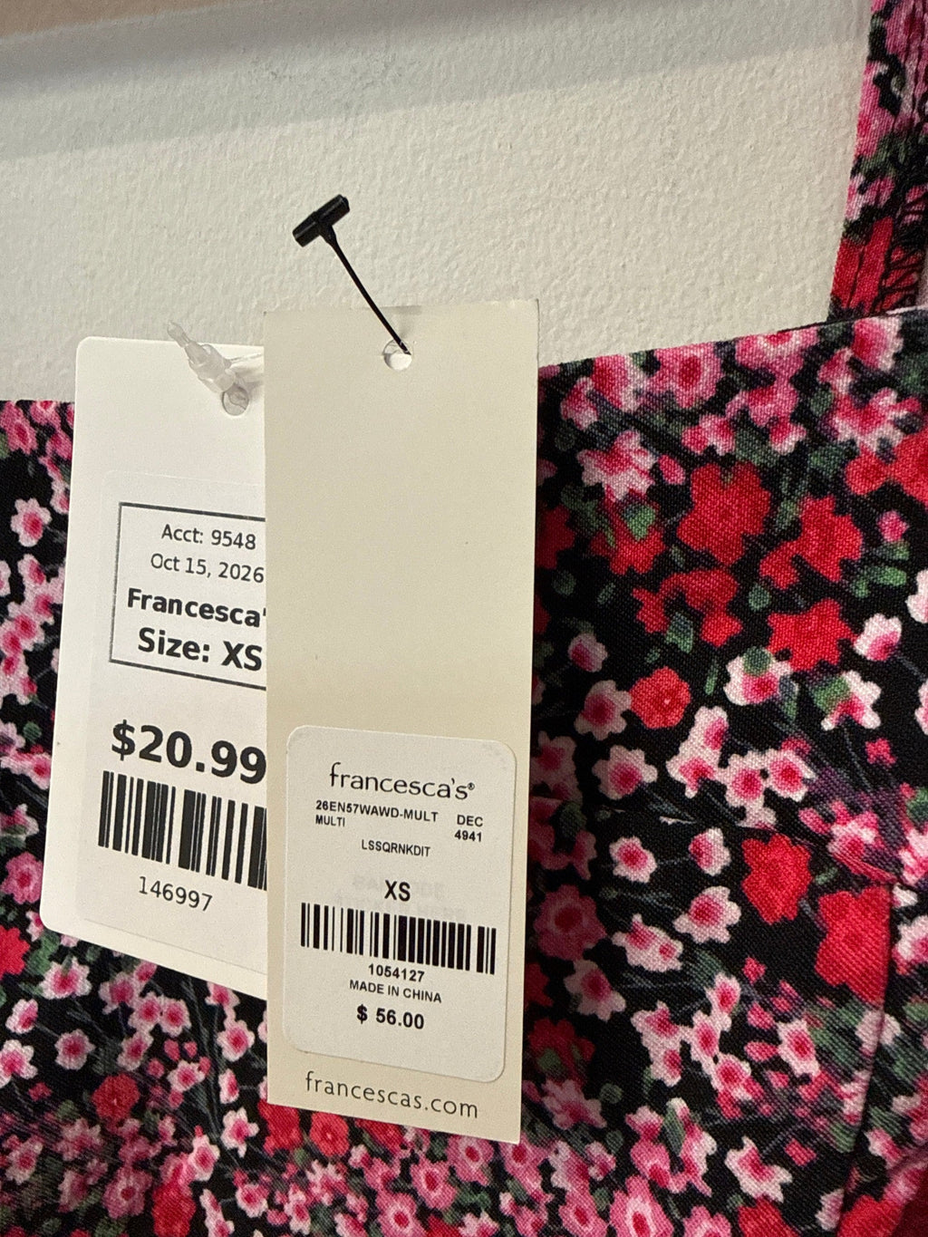 New Francesca's Floral Dress, XS