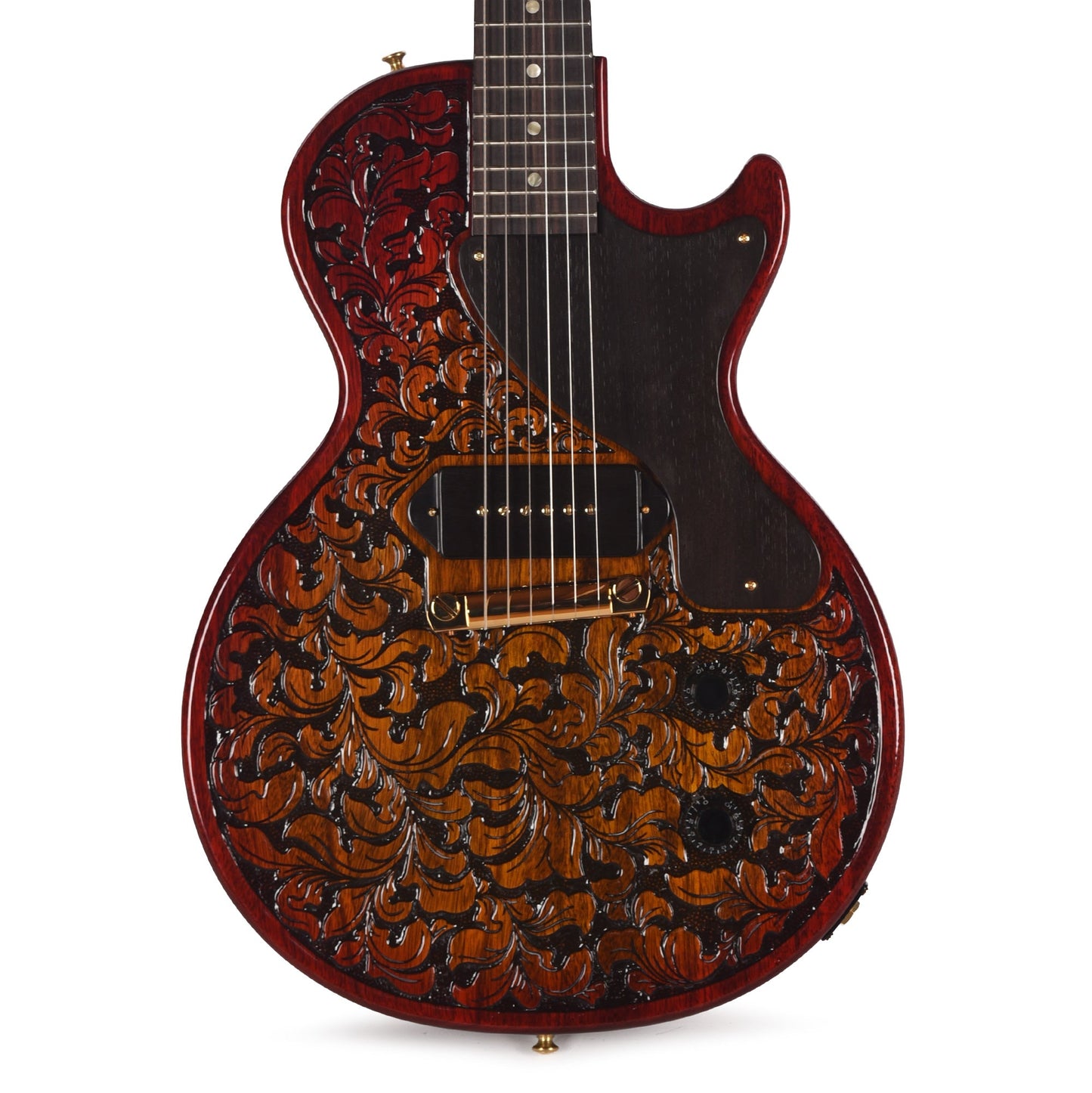 Gibson Custom Shop NAMM 2026 "Western Floral" Les Paul Junior Sheridan-Style Carvings by Matt Sneddon w/Ebony Parts