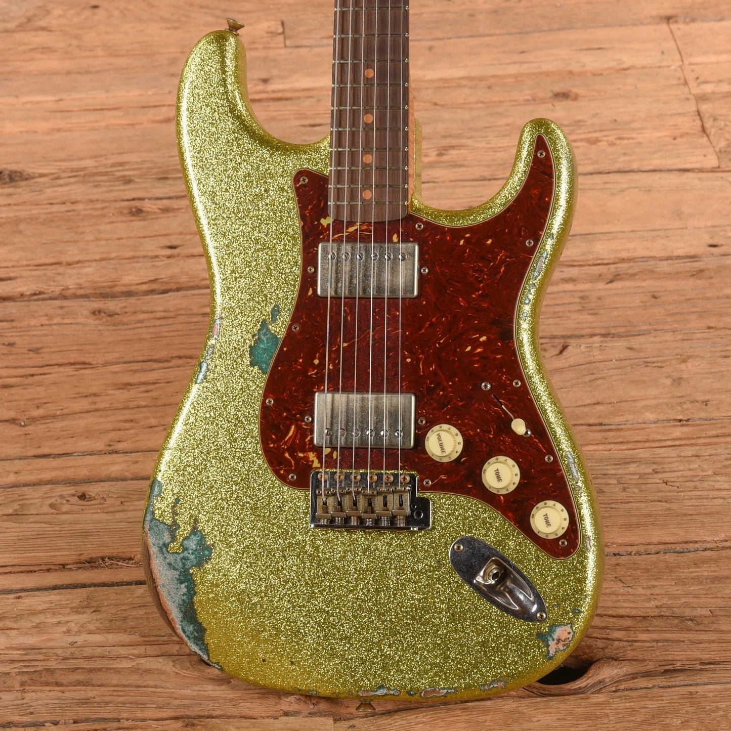 Fender Custom Shop 1963 Stratocaster Heavy Relic HH Chartreuse Sparkle 2024