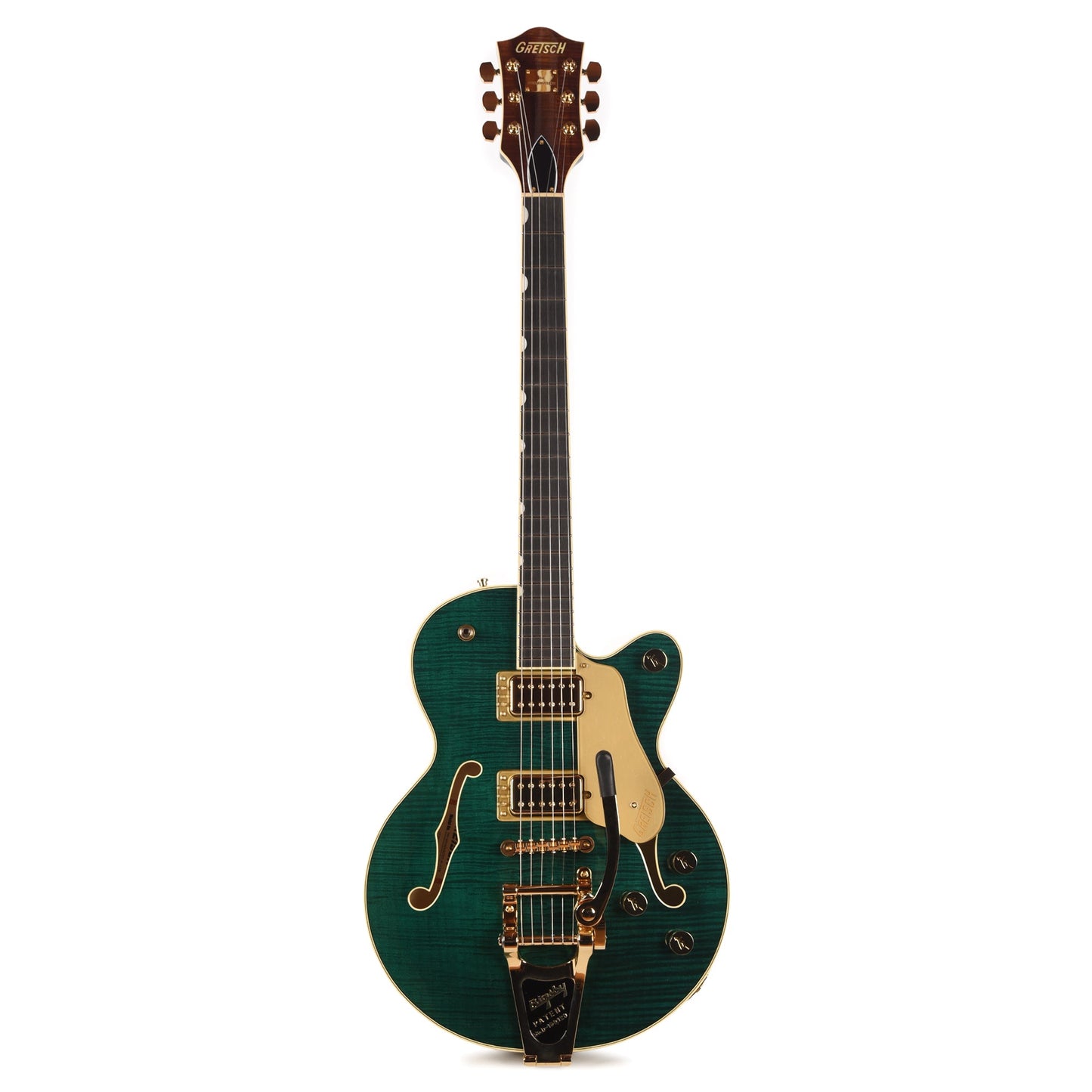 Gretsch Broadkaster Jr. LX Figured Center Block Tropic Aura Gold Hardware w/String-Thru Bigsby