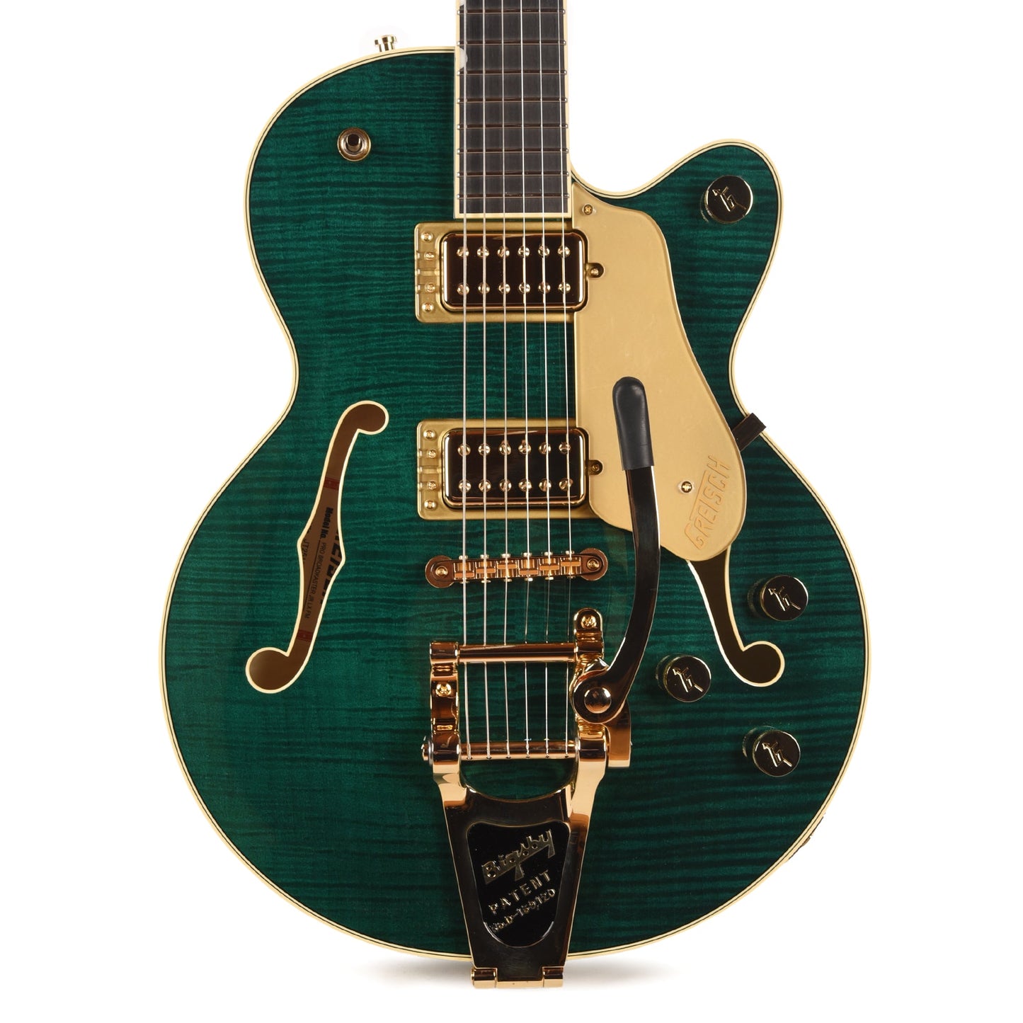 Gretsch Broadkaster Jr. LX Figured Center Block Tropic Aura Gold Hardware w/String-Thru Bigsby