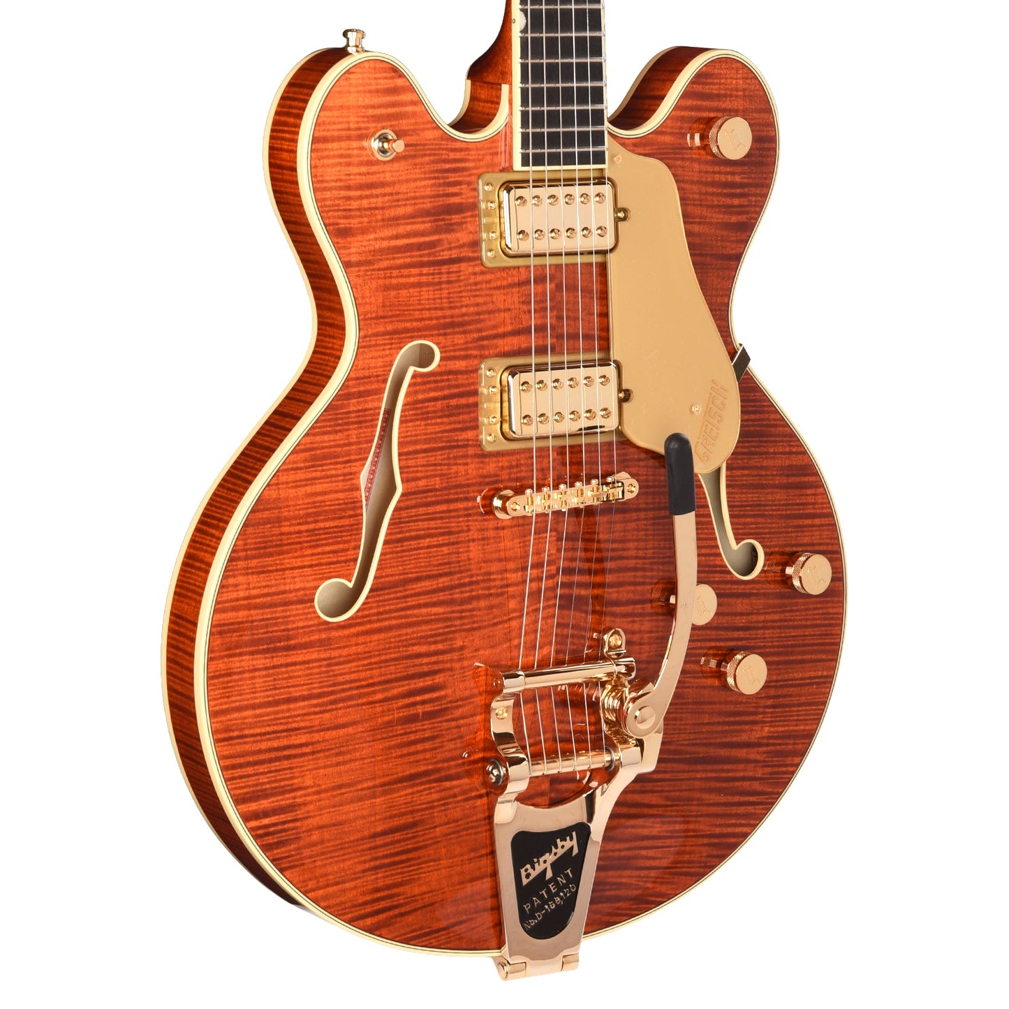 Gretsch Broadkaster LX Figured Center Block Bourbon Stain Gold Hardware w/String-Thru Bigsby