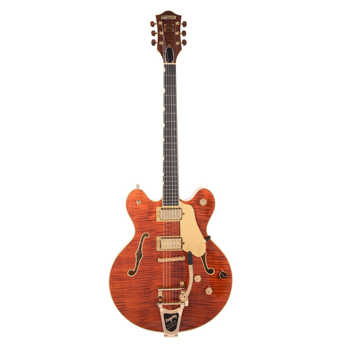 Gretsch Broadkaster LX Figured Center Block Bourbon Stain Gold Hardware w/String-Thru Bigsby
