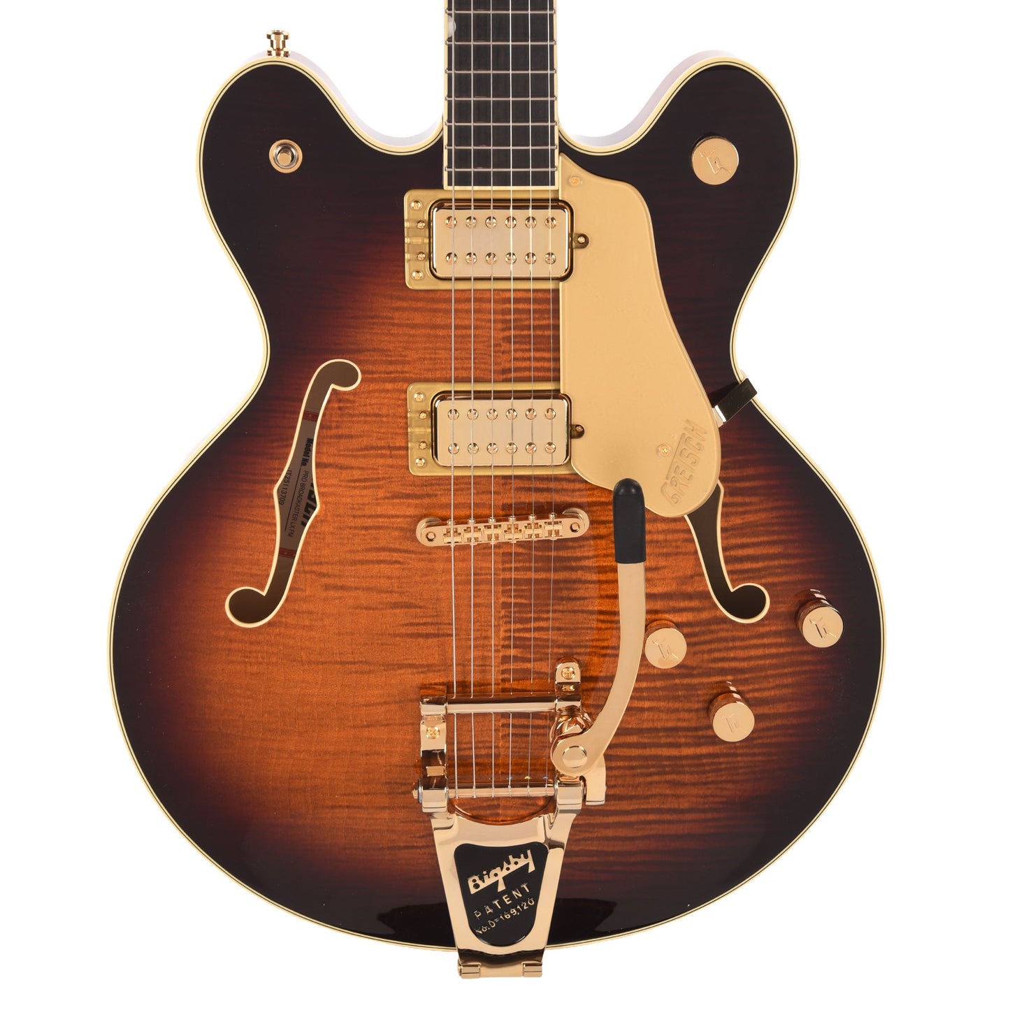 Gretsch Broadkaster LX Figured Center Block Havana Burst Gold Hardware w/String-Thru Bigsby