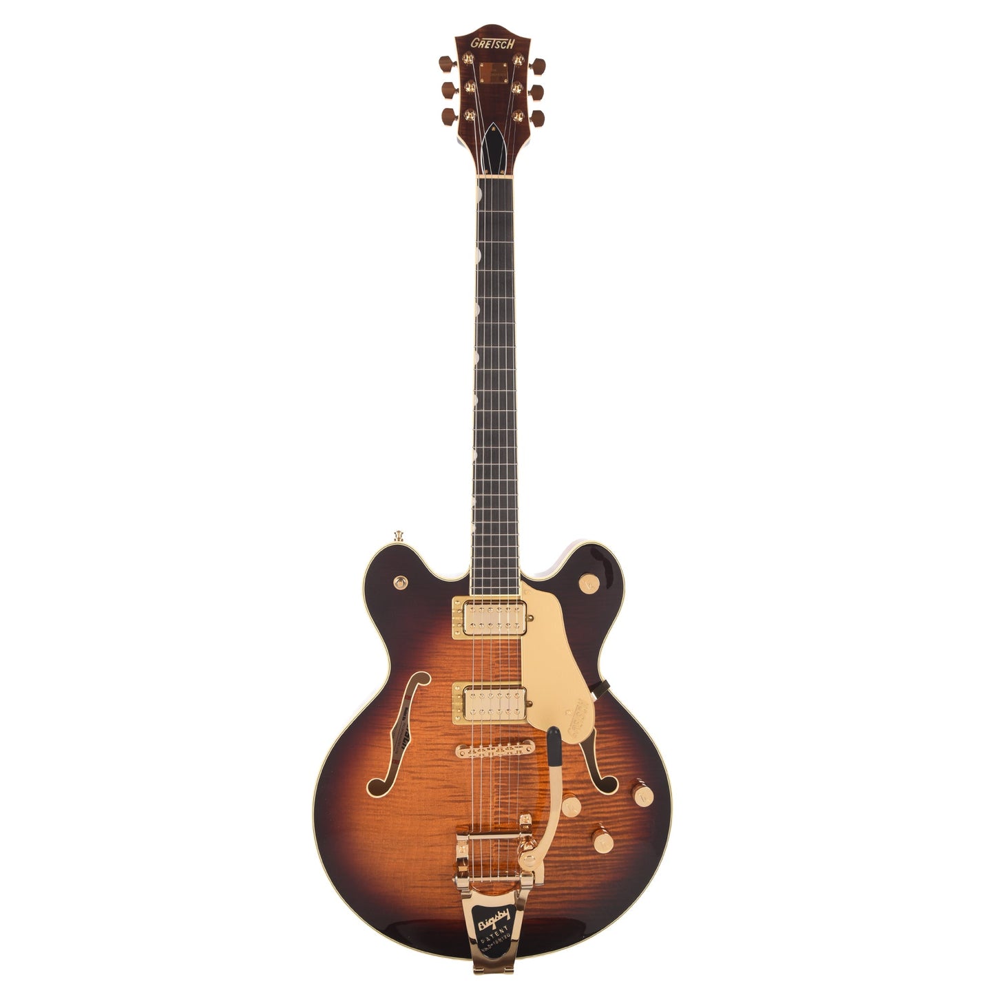 Gretsch Broadkaster LX Figured Center Block Havana Burst Gold Hardware w/String-Thru Bigsby