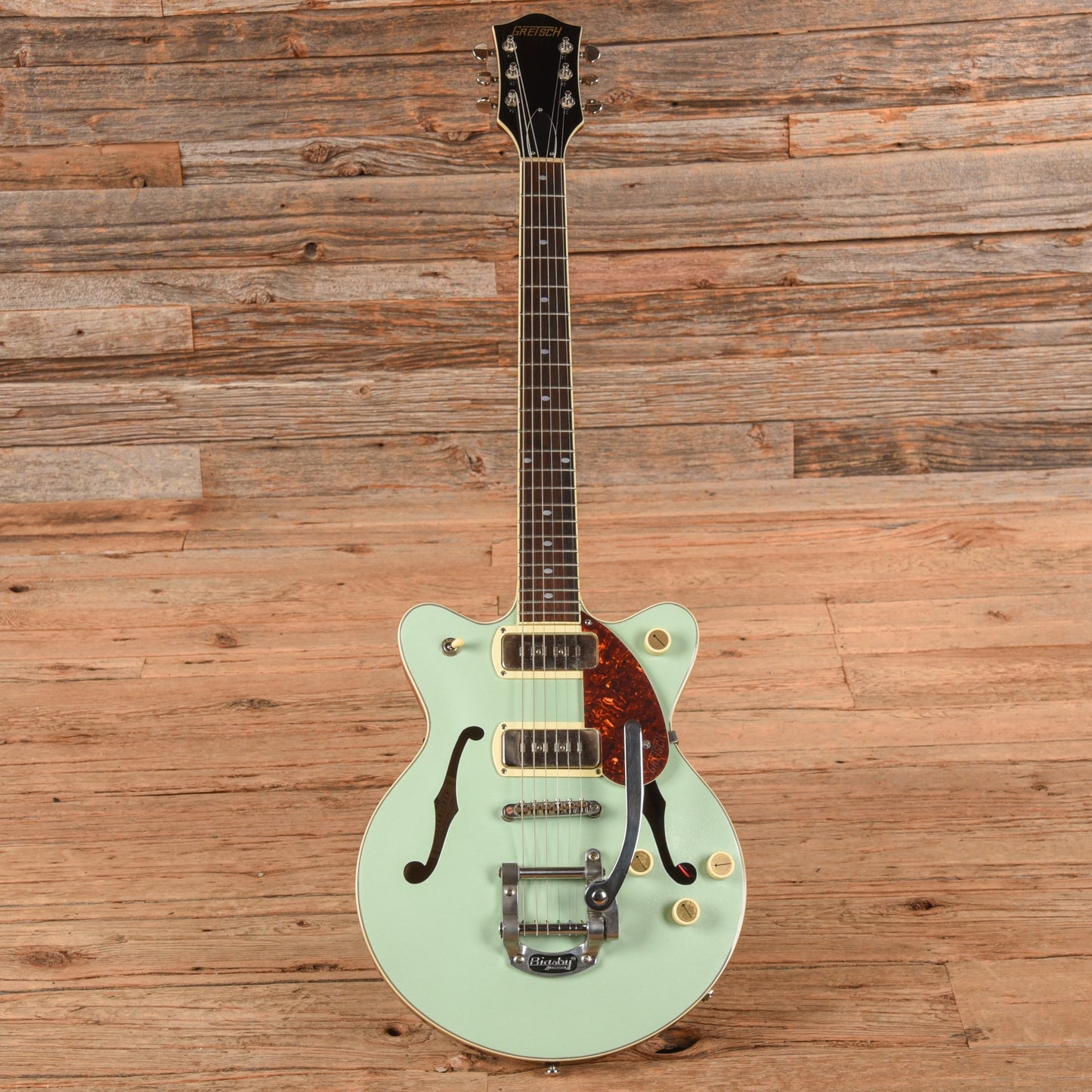Gretsch G2655T-P90 Streamliner Center Block Double Cutaway with Bigsby Two-Tone Mint Metallic and Vintage Mahogany Stain 2021