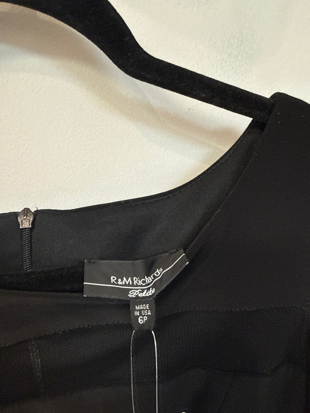 R&M Richards Black Open Shoulder 30" Inseam Jumpsuit, 6 Petite