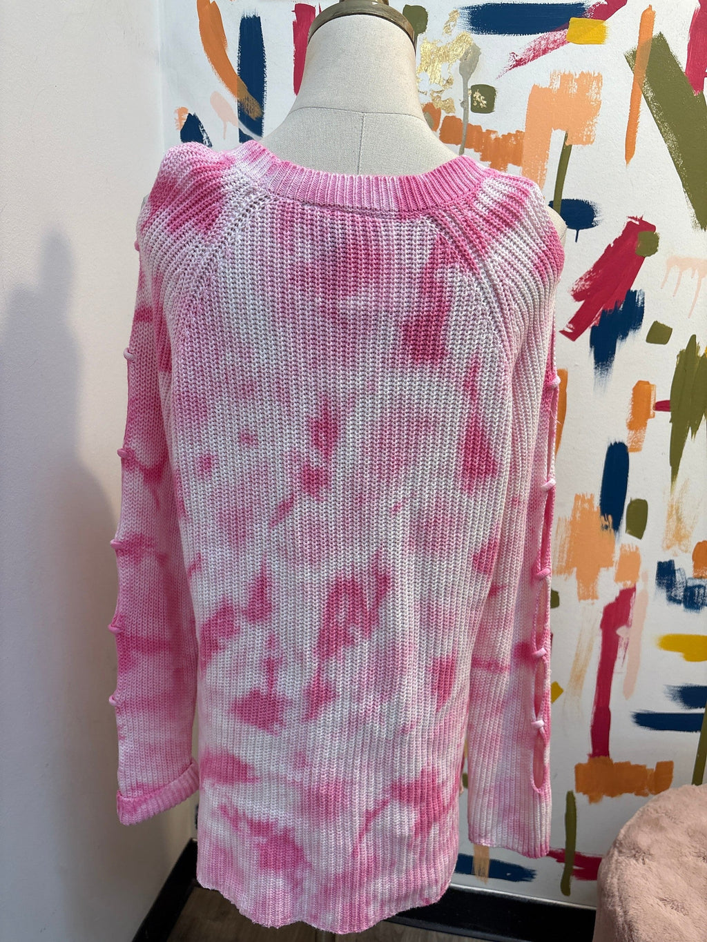 Derek Heart Pink Sweater, L