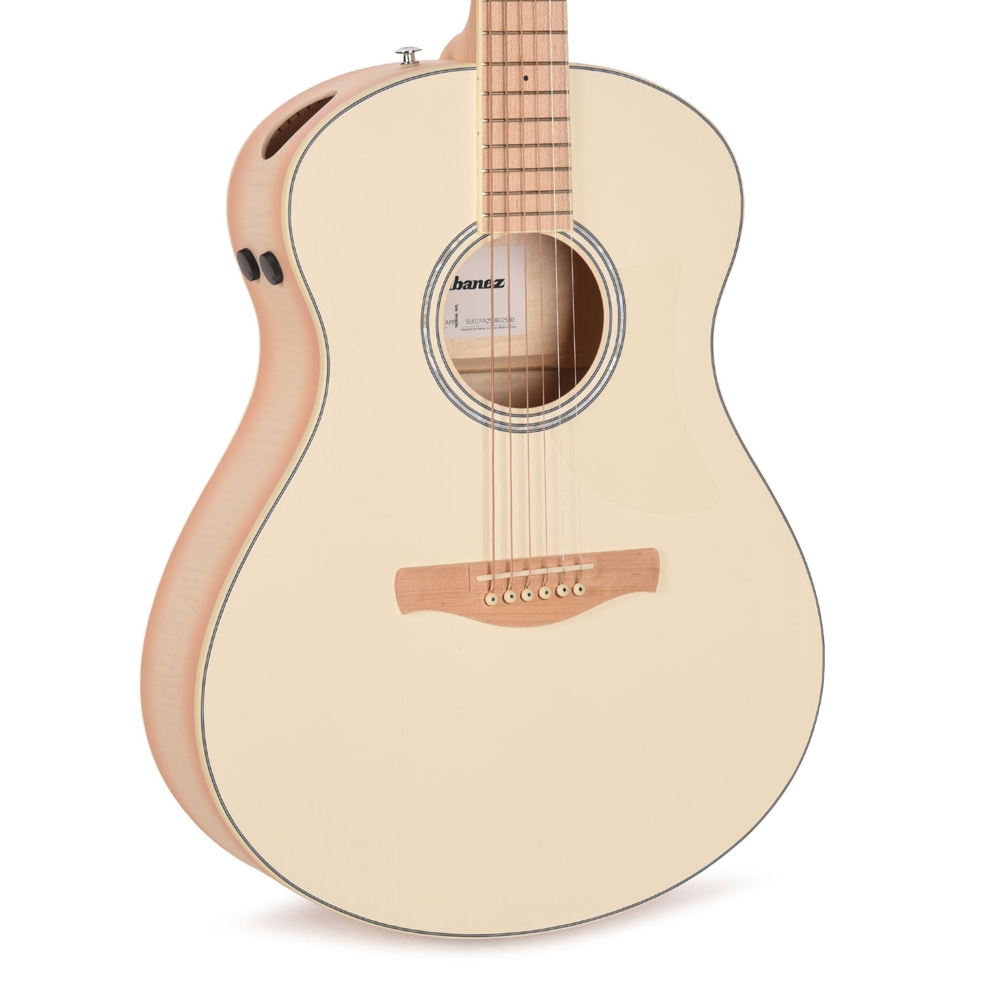 Ibanez AAM370M2EAPF Acoustic Electric Guitar Transparent Antique White Peach Fuzz Open Pore