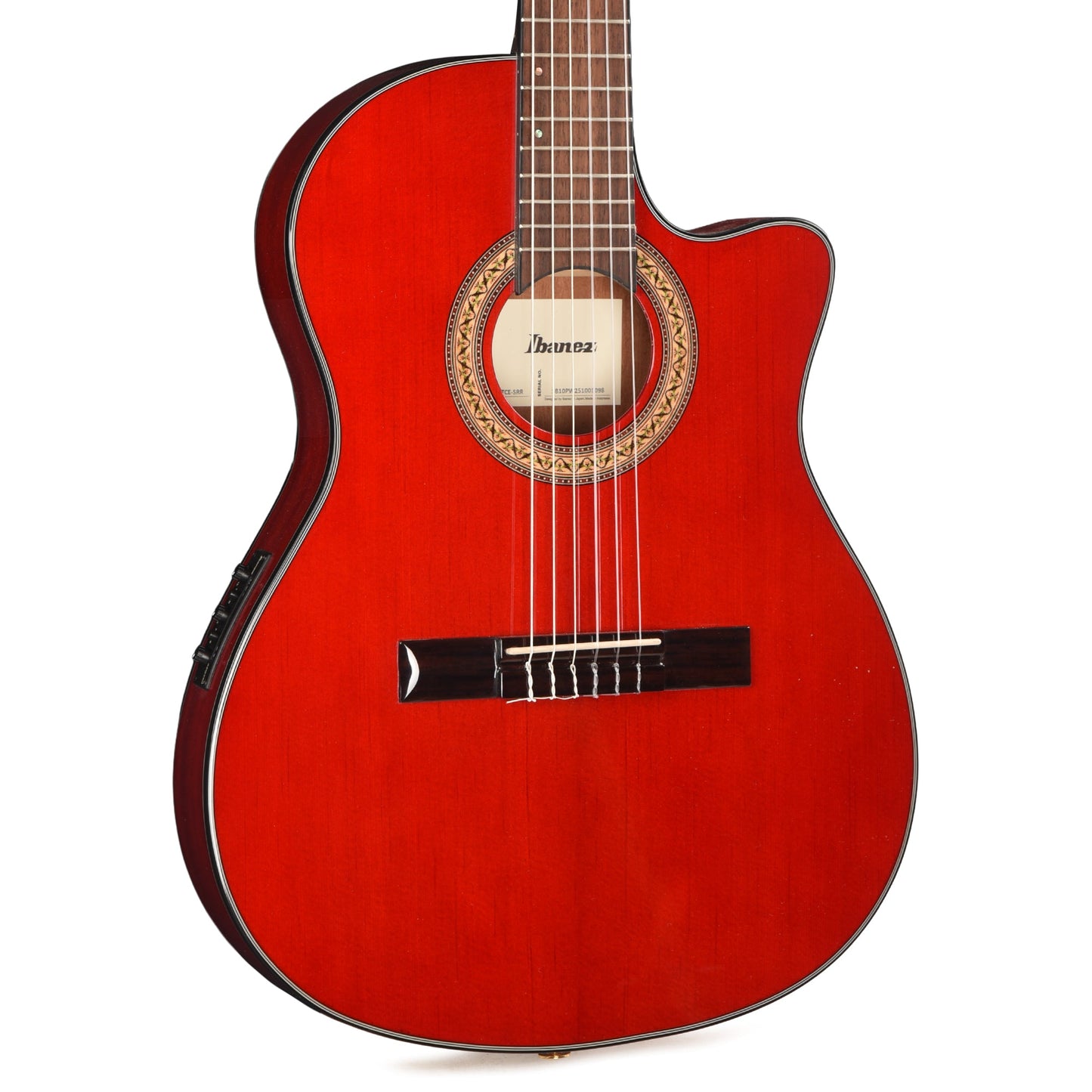 Ibanez GA35TCESRR Thinline Cutaway Classical Acoustic-Electric Sapphire Red High Gloss