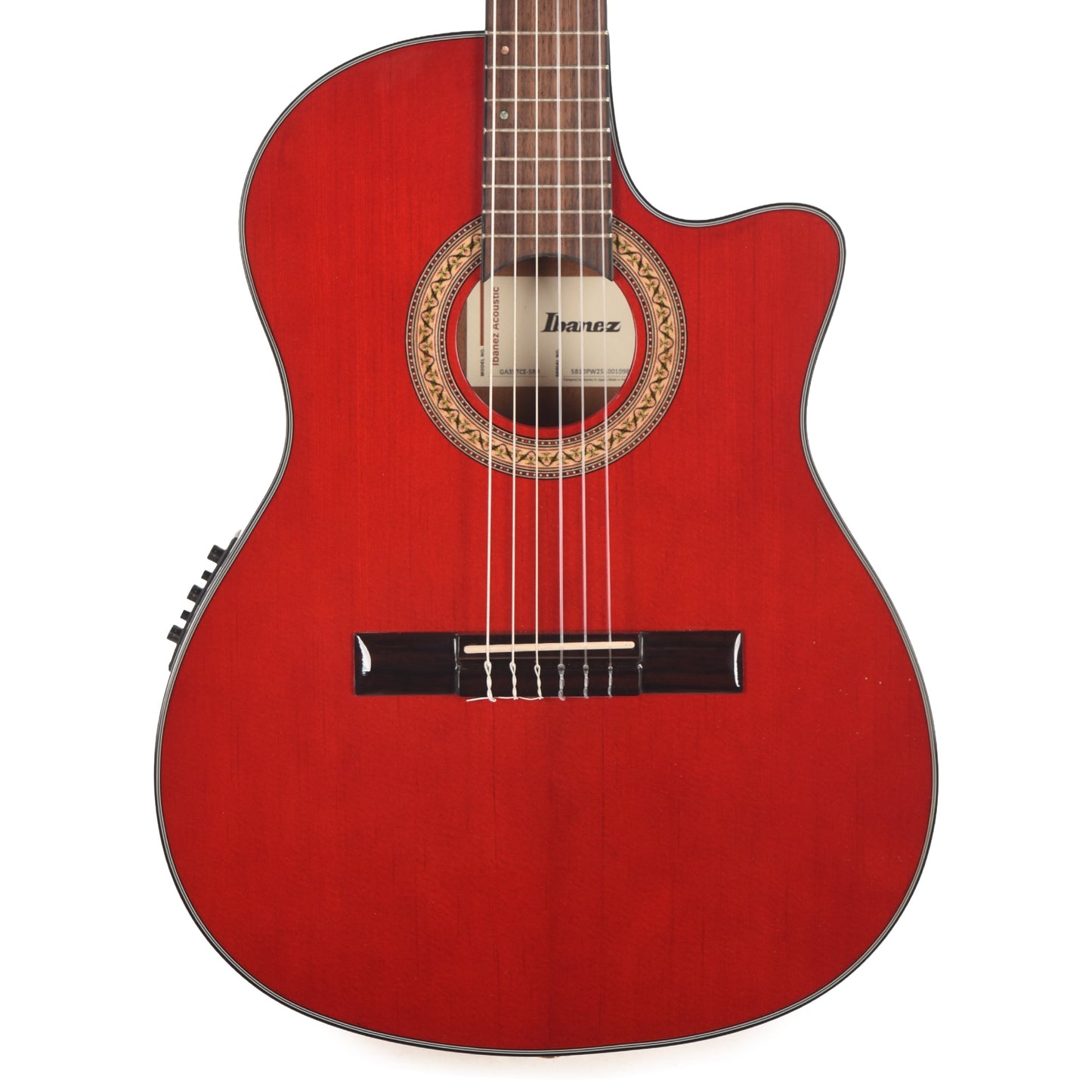 Ibanez GA35TCESRR Thinline Cutaway Classical Acoustic-Electric Sapphire Red High Gloss
