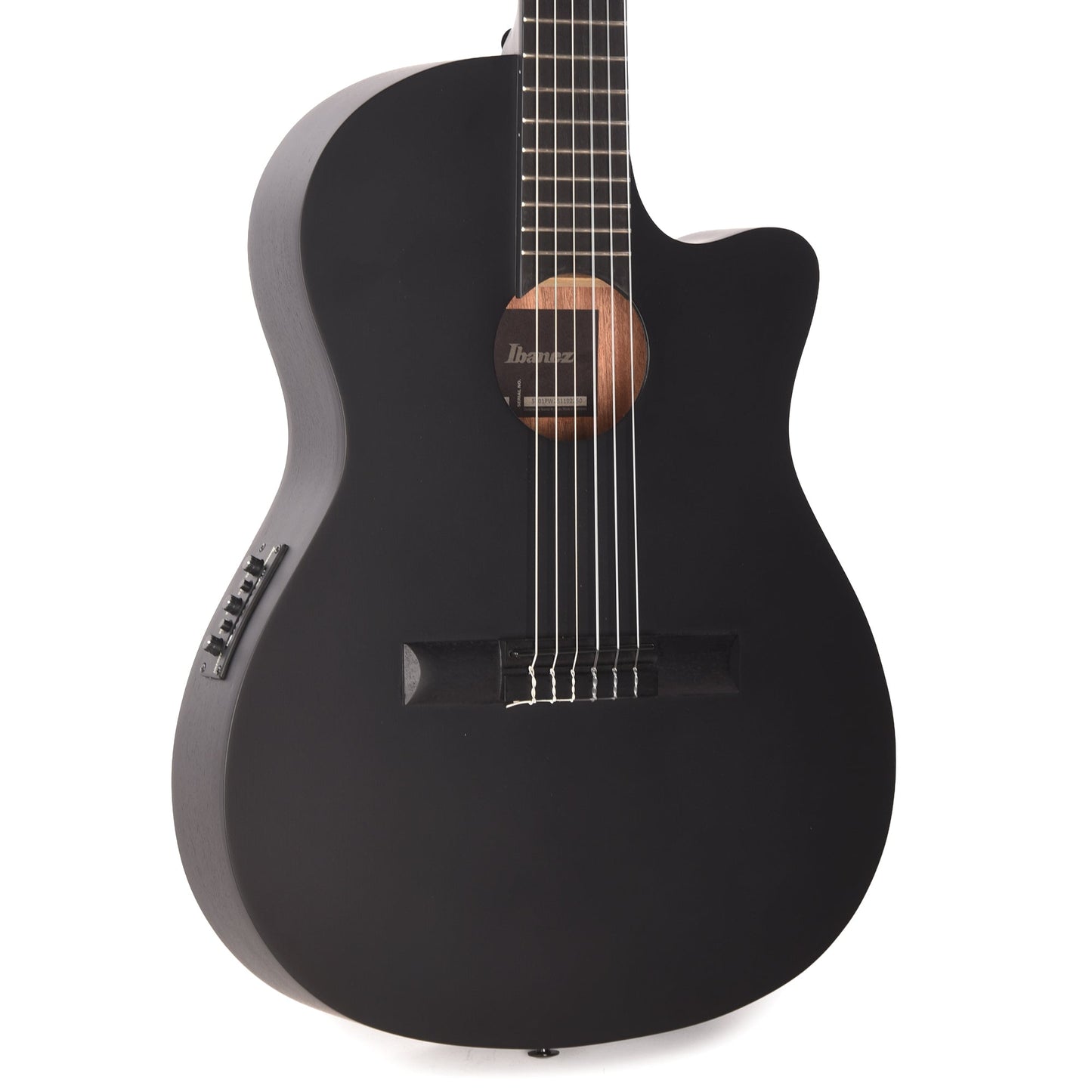Ibanez GA621BOT Thinline Cutaway Classical Acoustic-Electric Guitar Black Out