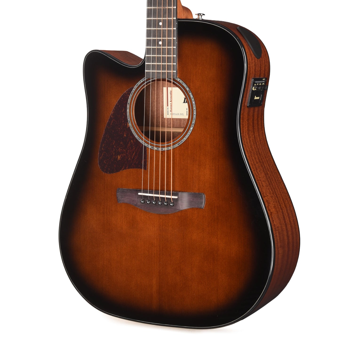 Ibanez AAD51LCEDVS Grand Dreadnought Acoustic-Electric Guitar Dark Violin Sunburst High Gloss Left-Handed