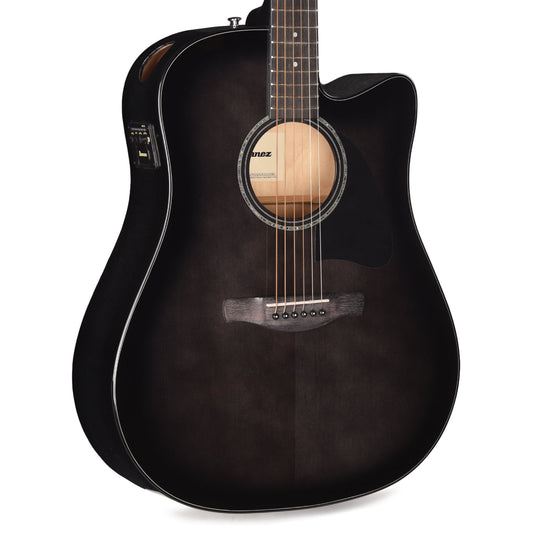 Ibanez AAD77CETKS Grand Dreadnought Acoustic-Electric Guitar Transparent Black Sunburst High Gloss