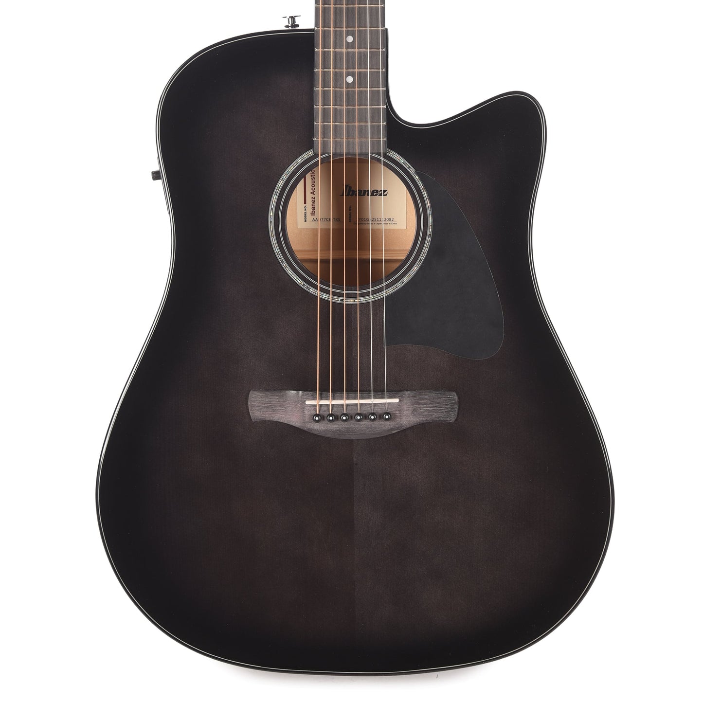 Ibanez AAD77CETKS Grand Dreadnought Acoustic-Electric Guitar Transparent Black Sunburst High Gloss